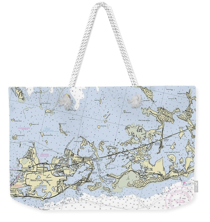 Saddlebunch Boca Chica Keys Florida Nautical Chart - Weekender Tote Bag