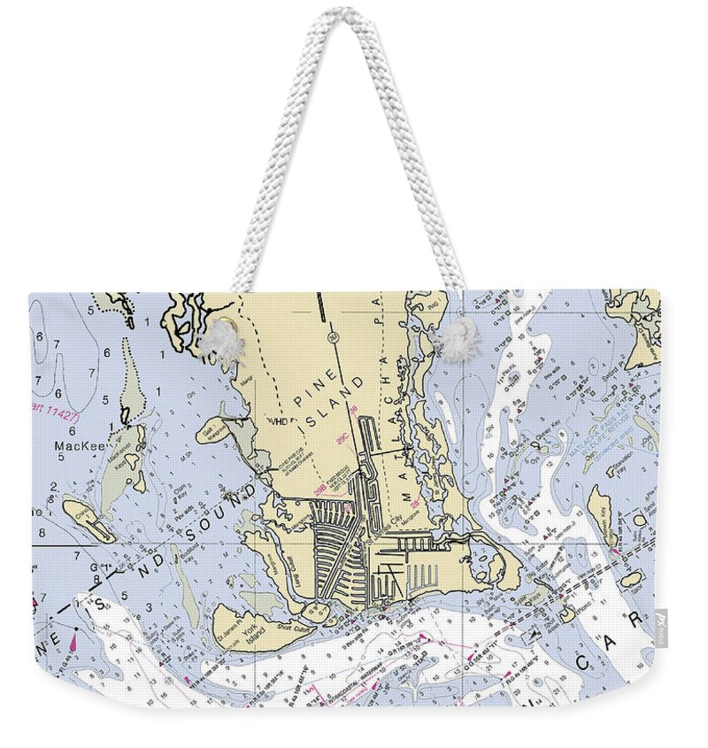 Saint James City-florida Nautical Chart - Weekender Tote Bag