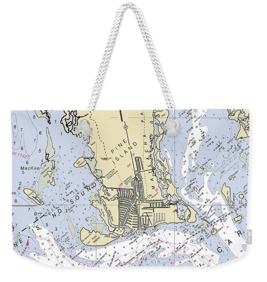 Saint James City-florida Nautical Chart - Weekender Tote Bag