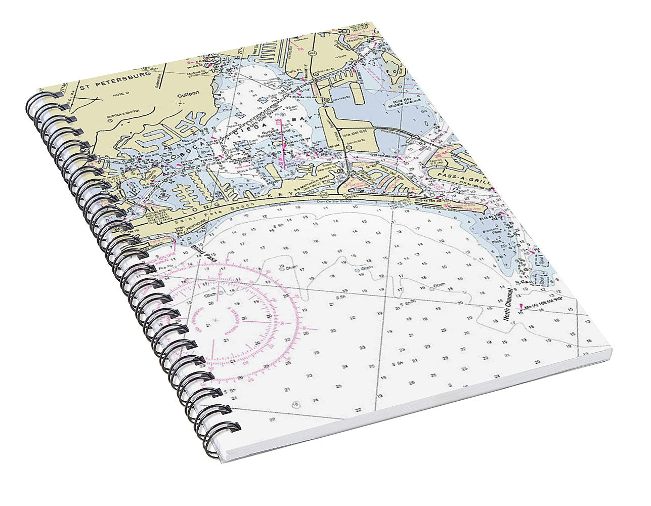 Saint Pete Beach Florida Nautical Chart - Spiral Notebook