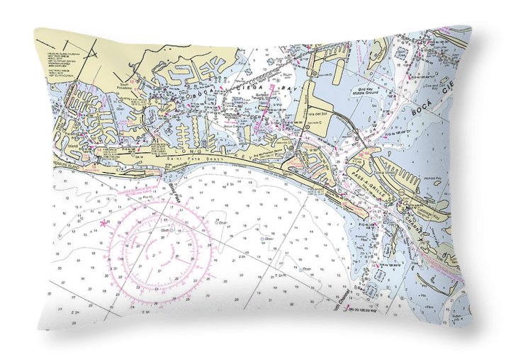 Saint Pete Beach Florida Nautical Chart - Throw Pillow