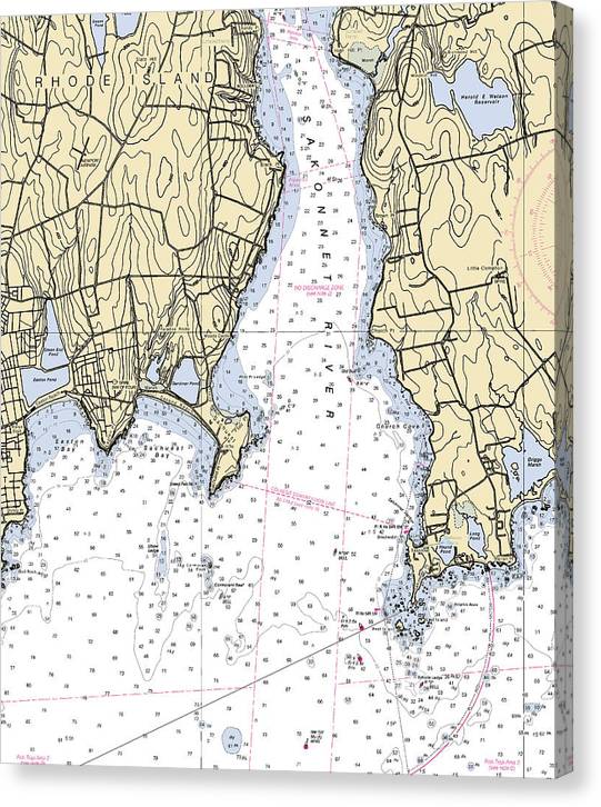 Sakonnet Point-Rhode Island Nautical Chart Canvas Print