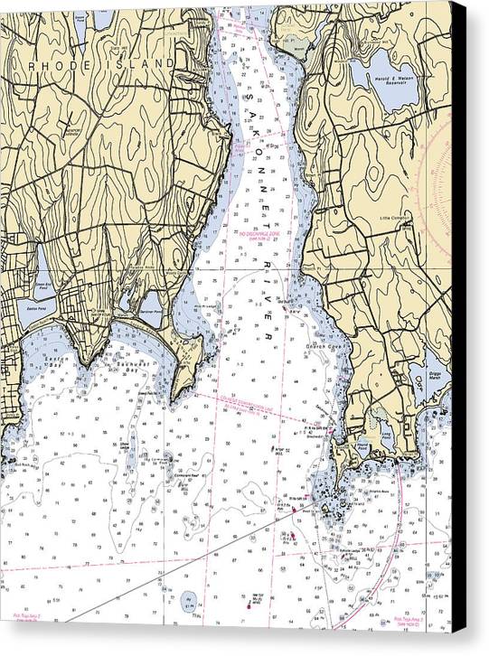 Sakonnet Point-rhode Island Nautical Chart - Canvas Print