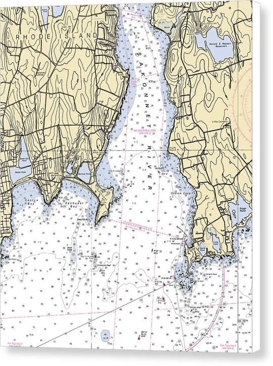 Sakonnet Point-rhode Island Nautical Chart - Canvas Print