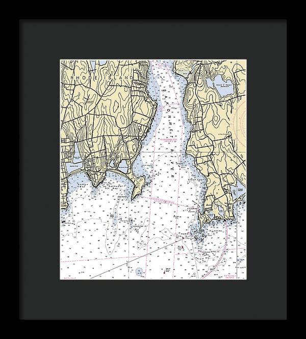 Sakonnet Point-rhode Island Nautical Chart - Framed Print