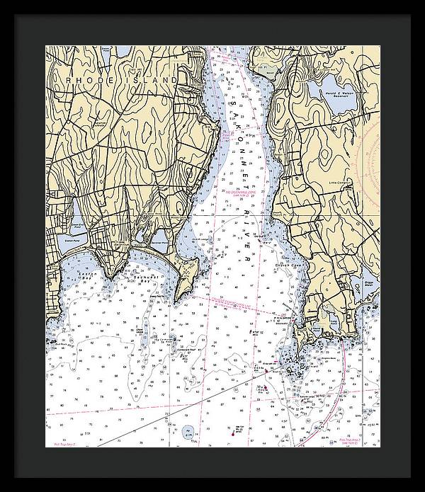 Sakonnet Point-rhode Island Nautical Chart - Framed Print