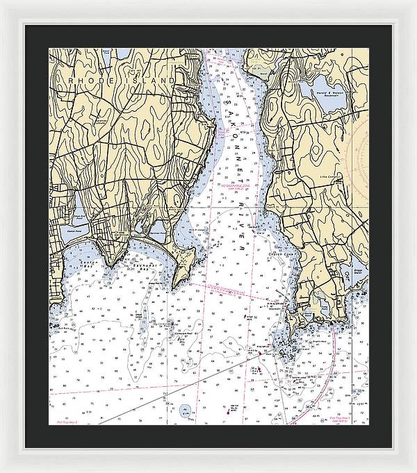 Sakonnet Point-rhode Island Nautical Chart - Framed Print