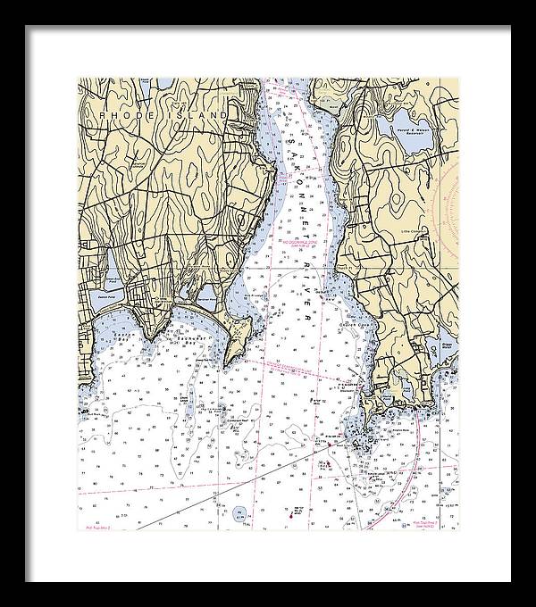 Sakonnet Point-rhode Island Nautical Chart - Framed Print