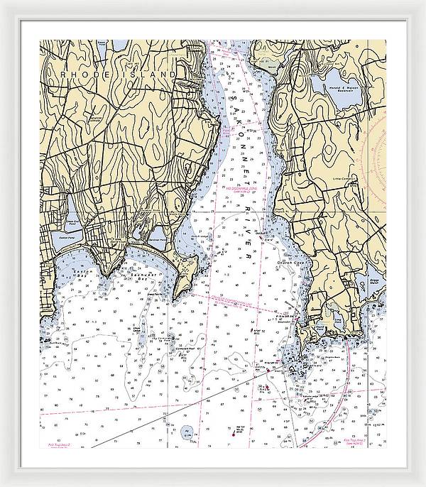 Sakonnet Point-rhode Island Nautical Chart - Framed Print