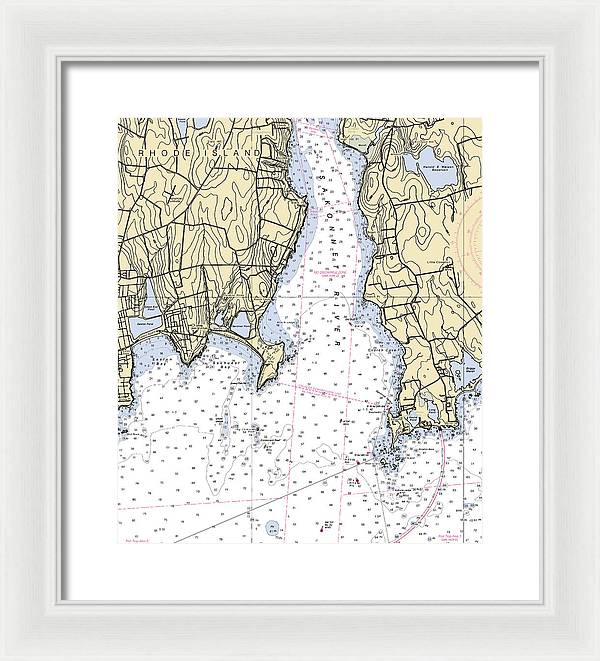 Sakonnet Point-rhode Island Nautical Chart - Framed Print