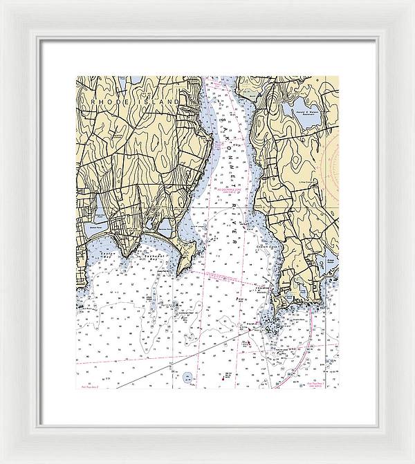 Sakonnet Point-rhode Island Nautical Chart - Framed Print