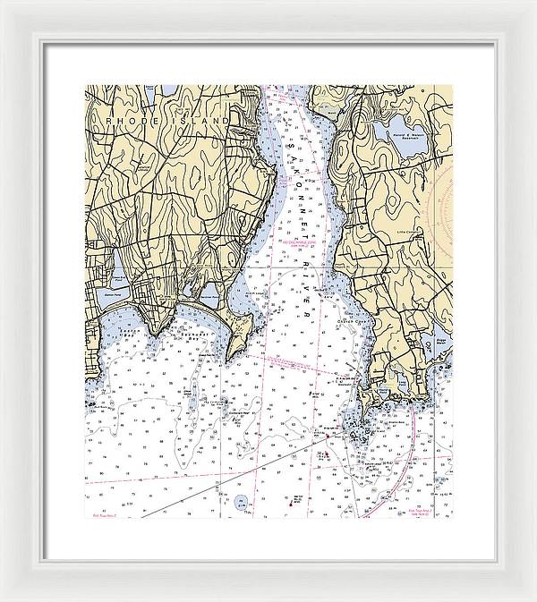 Sakonnet Point-rhode Island Nautical Chart - Framed Print