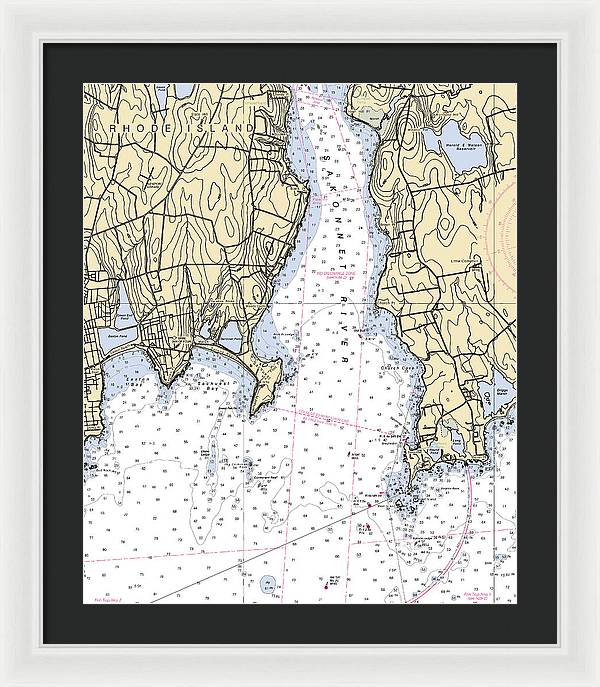 Sakonnet Point-rhode Island Nautical Chart - Framed Print