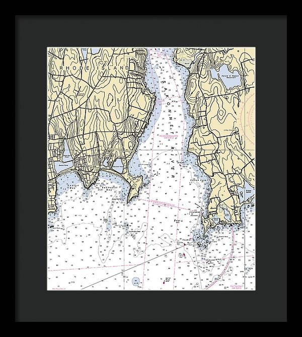 Sakonnet Point-rhode Island Nautical Chart - Framed Print