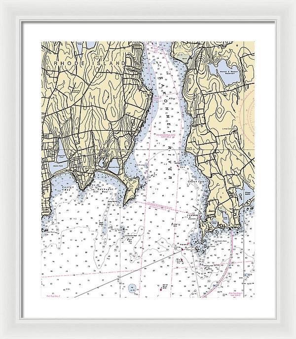 Sakonnet Point-rhode Island Nautical Chart - Framed Print