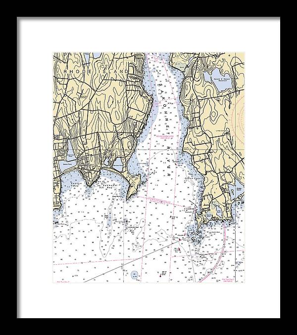 Sakonnet Point-rhode Island Nautical Chart - Framed Print