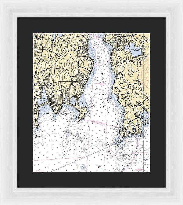 Sakonnet Point-rhode Island Nautical Chart - Framed Print