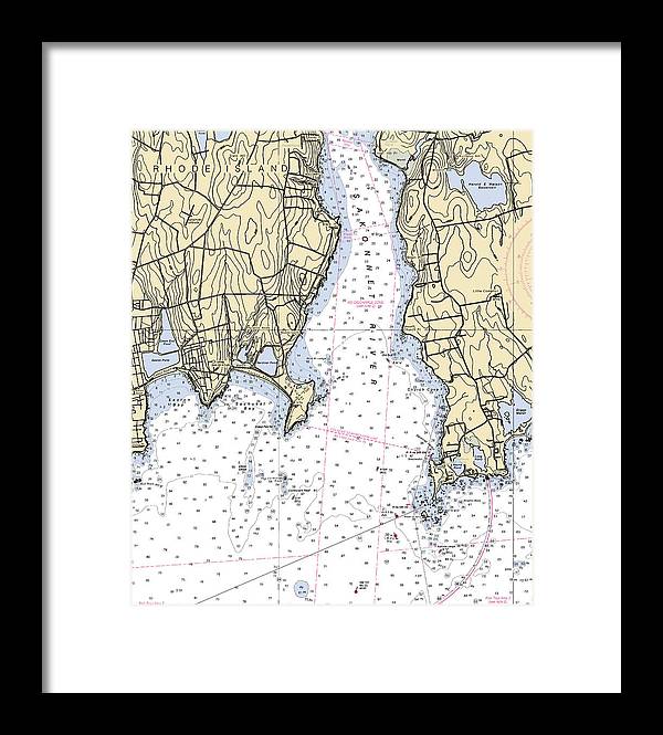 Sakonnet Point-rhode Island Nautical Chart - Framed Print