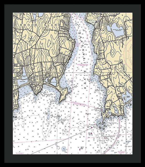 Sakonnet Point-rhode Island Nautical Chart - Framed Print