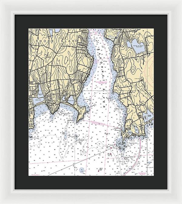 Sakonnet Point-rhode Island Nautical Chart - Framed Print