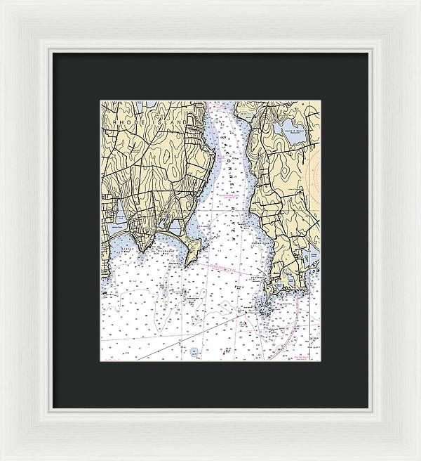 Sakonnet Point-rhode Island Nautical Chart - Framed Print