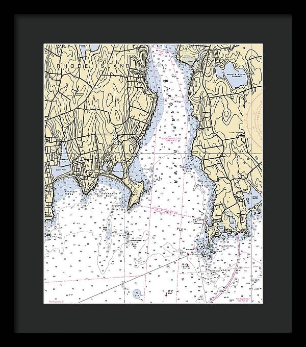 Sakonnet Point-rhode Island Nautical Chart - Framed Print