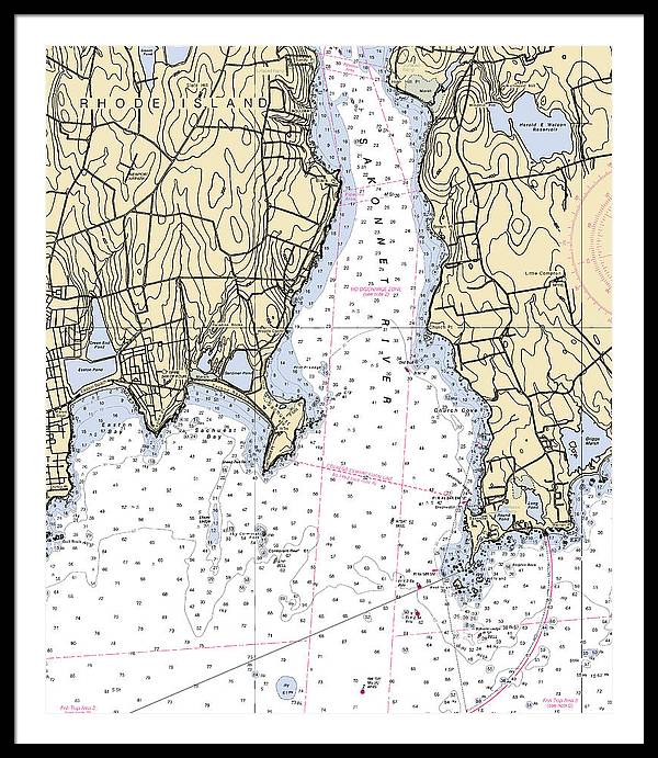 Sakonnet Point-rhode Island Nautical Chart - Framed Print