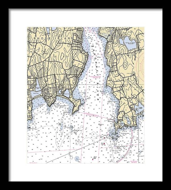 Sakonnet Point-rhode Island Nautical Chart - Framed Print