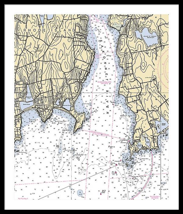 Sakonnet Point-rhode Island Nautical Chart - Framed Print