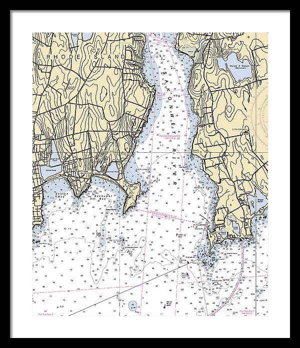 Sakonnet Point-rhode Island Nautical Chart - Framed Print