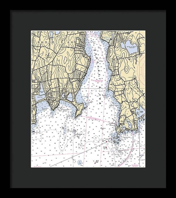 Sakonnet Point-rhode Island Nautical Chart - Framed Print