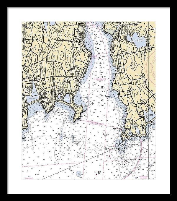 Sakonnet Point-rhode Island Nautical Chart - Framed Print