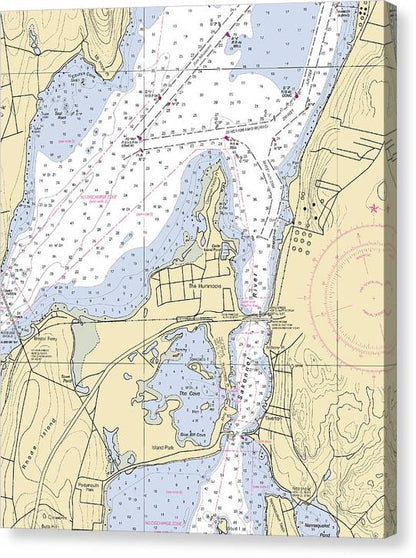 Sakonnet River-Rhode Island Nautical Chart – 7" x 8" – Canvas Nautical Chart Print by SeaKoast