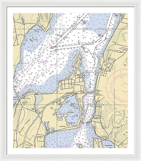 Sakonnet River-rhode Island Nautical Chart - Framed Print