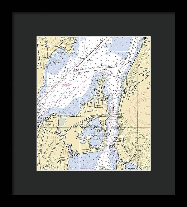 Sakonnet River-rhode Island Nautical Chart - Framed Print