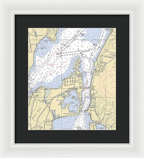 Sakonnet River-rhode Island Nautical Chart - Framed Print