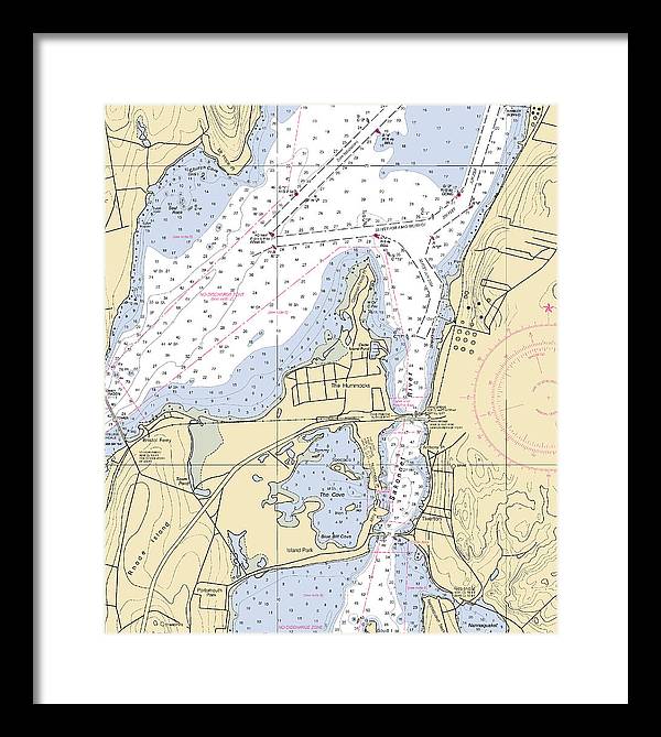 Sakonnet River-rhode Island Nautical Chart - Framed Print