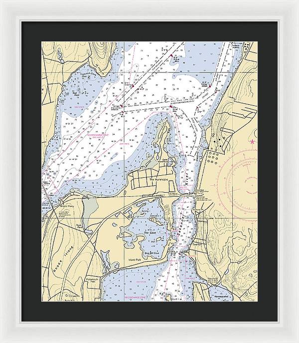 Sakonnet River-rhode Island Nautical Chart - Framed Print