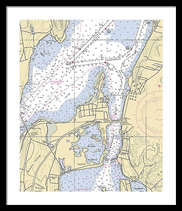 Sakonnet River-rhode Island Nautical Chart - Framed Print