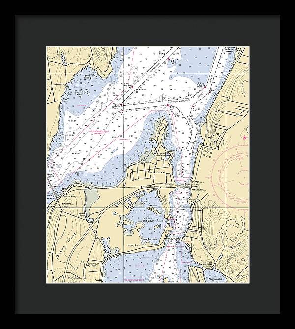 Sakonnet River-rhode Island Nautical Chart - Framed Print