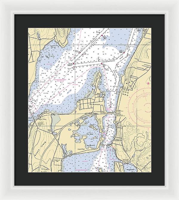 Sakonnet River-rhode Island Nautical Chart - Framed Print