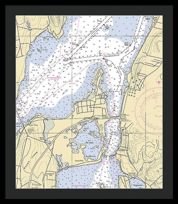 Sakonnet River-rhode Island Nautical Chart - Framed Print