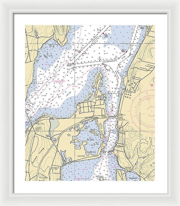 Sakonnet River-rhode Island Nautical Chart - Framed Print