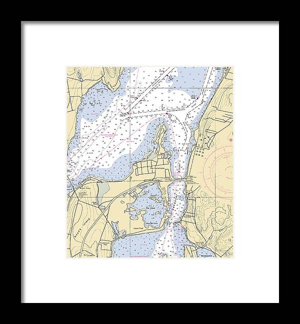 Sakonnet River-rhode Island Nautical Chart - Framed Print