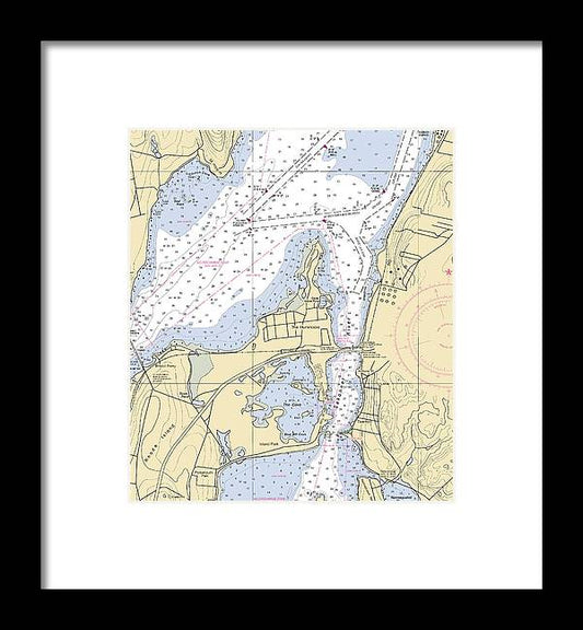 Sakonnet River-rhode Island Nautical Chart - Framed Print