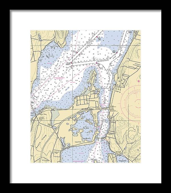 Sakonnet River-rhode Island Nautical Chart - Framed Print