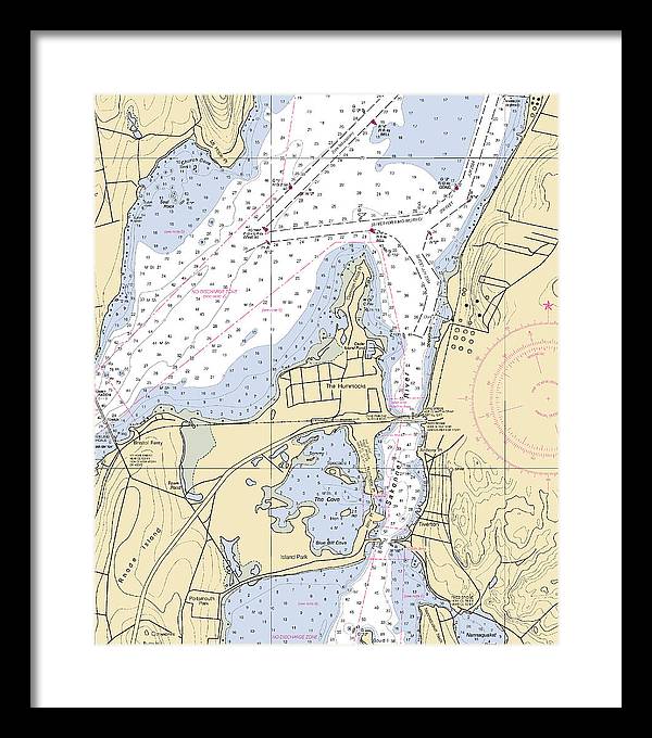 Sakonnet River-rhode Island Nautical Chart - Framed Print