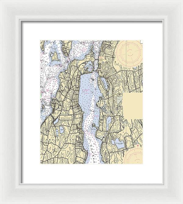 Sakonnet River -rhode Island Nautical Chart _v2 - Framed Print