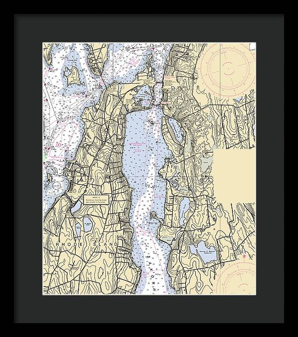 Sakonnet River -rhode Island Nautical Chart _v2 - Framed Print