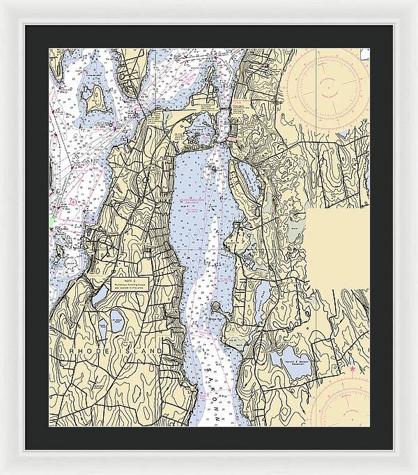 Sakonnet River -rhode Island Nautical Chart _v2 - Framed Print